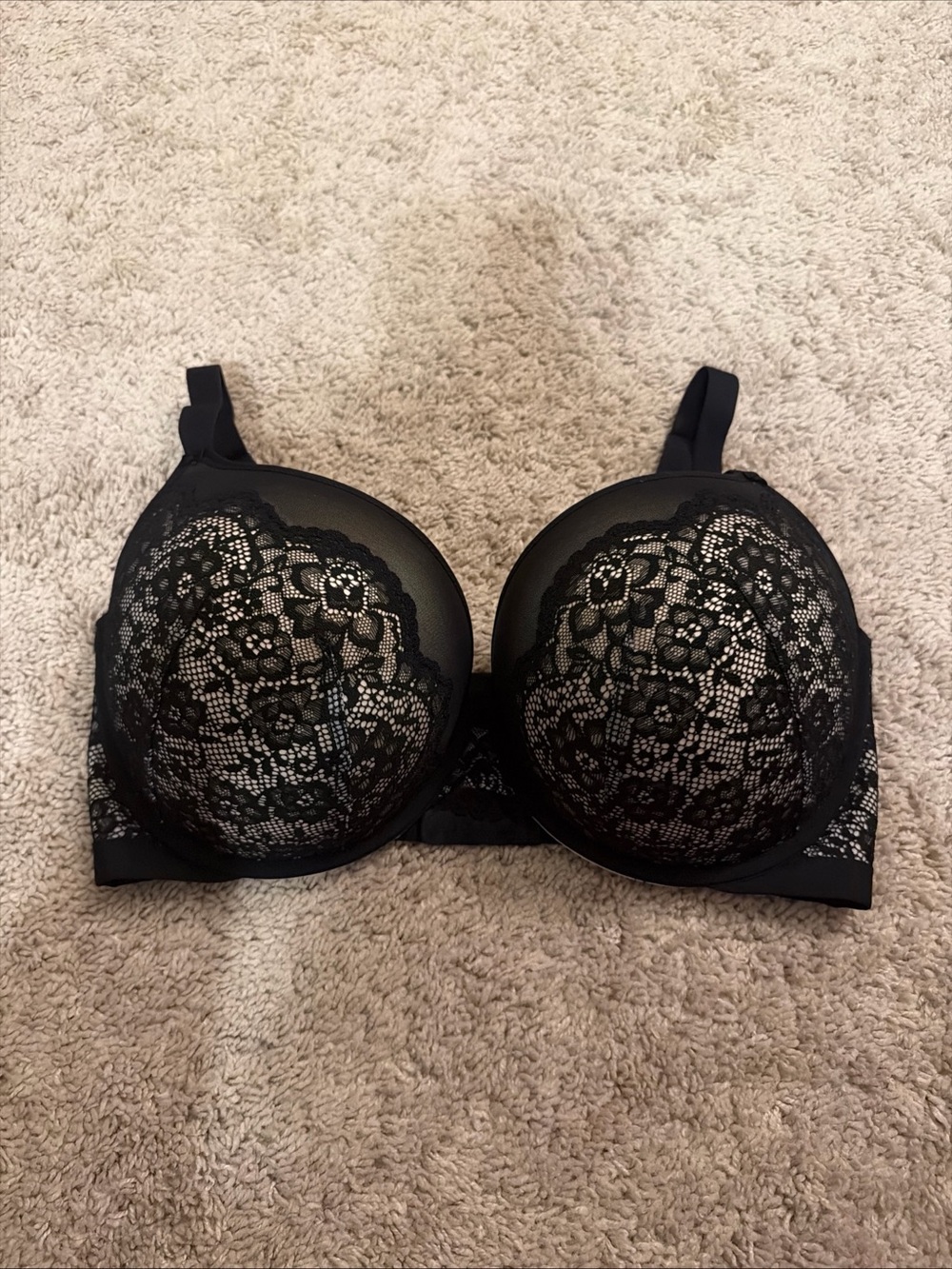 torrid Black Lace Underwire Push-Up plunge Bra